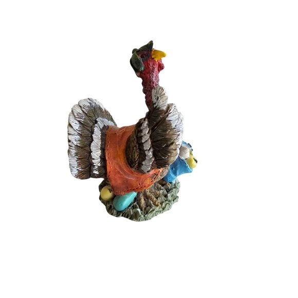 Vintage K's Collection Turkey Figurine Resin Vegetables Thanksgiving Decor 4¼” - Picture 4 of 4